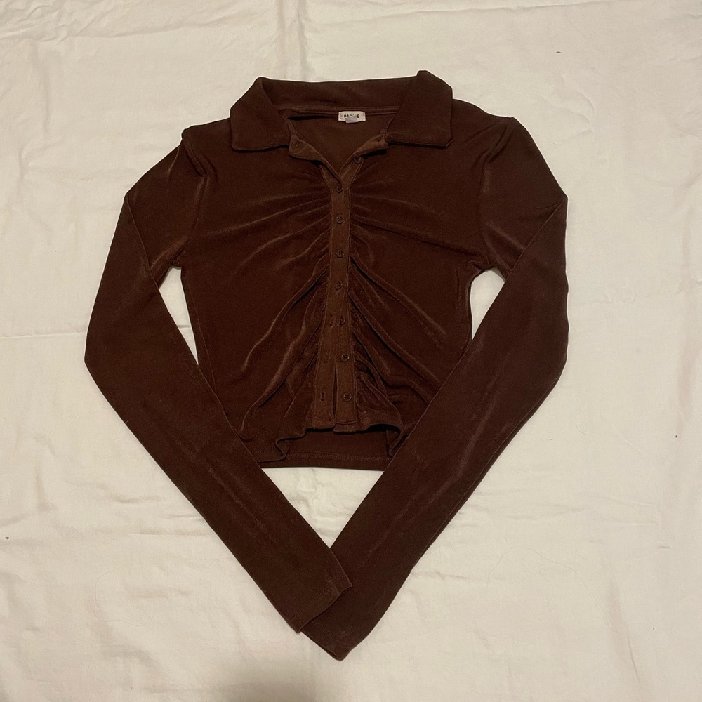 Garage Long Sleeve Button Top